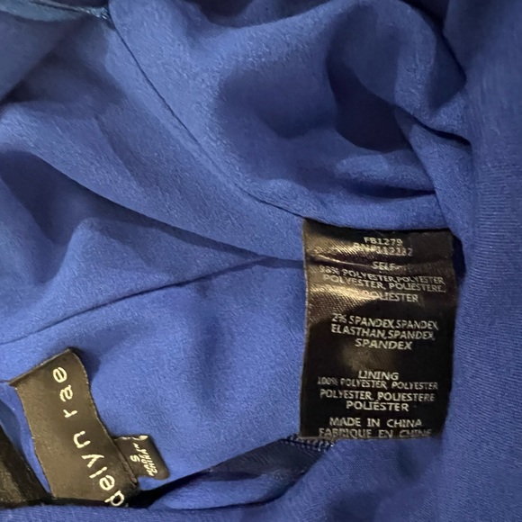 Adelyn Rae Ruffle Shoulder Jumpsuit Blue - Small - Picture 10 of 10